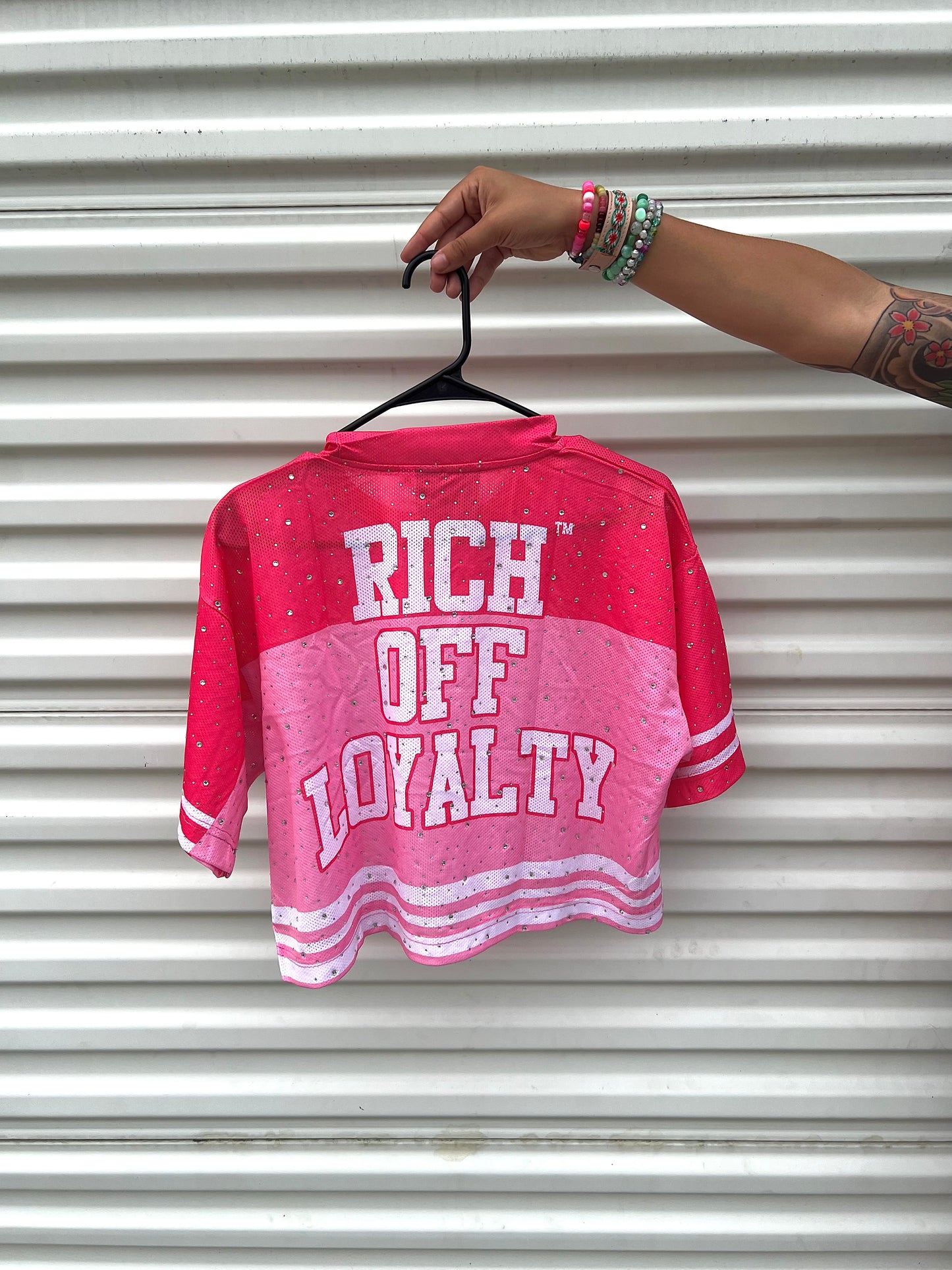 Cropped Rhinestone Jersey